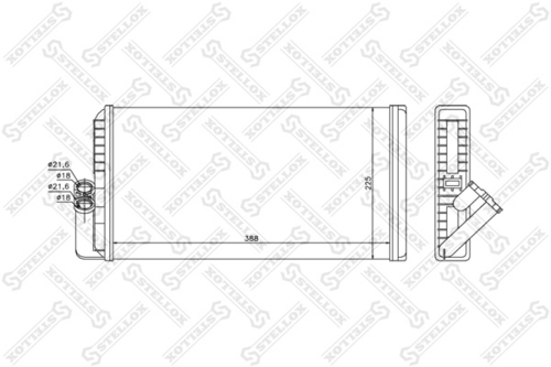 Радиатор отопителя STELLOX 10-35234-SX