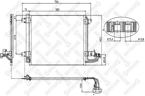 Радиатор кондиционера STELLOX 10-45023-SX