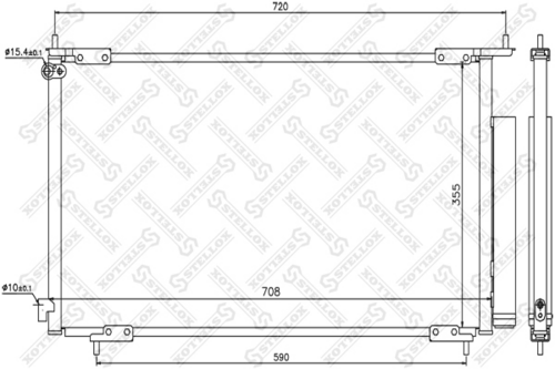 Радиатор кондиционера STELLOX 10-45096-SX