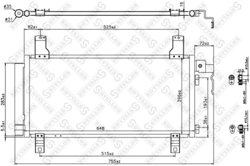 Радиатор кондиционера STELLOX 10-45119-SX