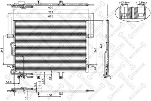 10-45130-SX STELLOX Радиатор кондиционера