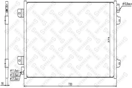 Радиатор кондиционера STELLOX 10-45149-SX