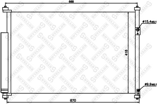 Радиатор кондиционера STELLOX 10-45176-SX