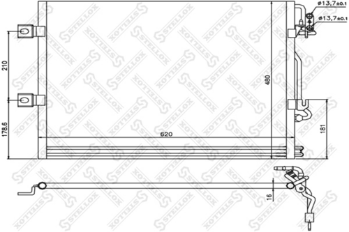 Радиатор кондиционера STELLOX 10-45191-SX