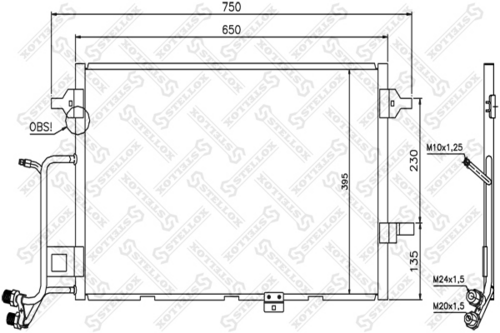 Радиатор кондиционера STELLOX 10-45204-SX