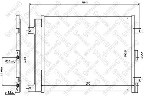 Радиатор кондиционера STELLOX 10-45619-SX