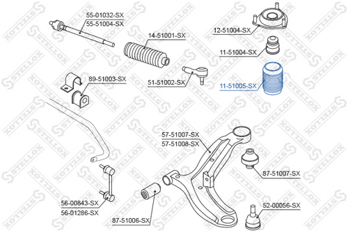 Пыльник амортизатора STELLOX 11-51005-SX