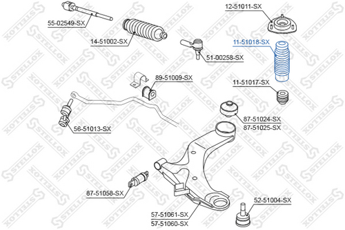 11-51018-SX STELLOX пыльник амортизатора переднего