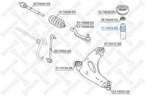 11-74054-SX STELLOX отбойник-пыльник амортизатора переднего