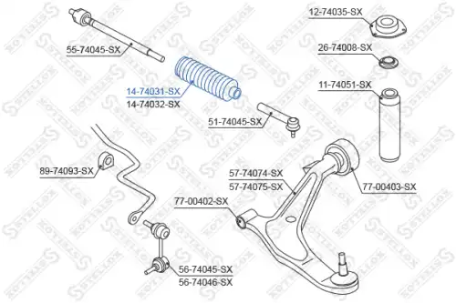 14-74031-SX STELLOX Пыльник рулевой рейки