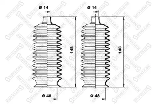 14-98028-SX STELLOX Пыльник рулевой рейки