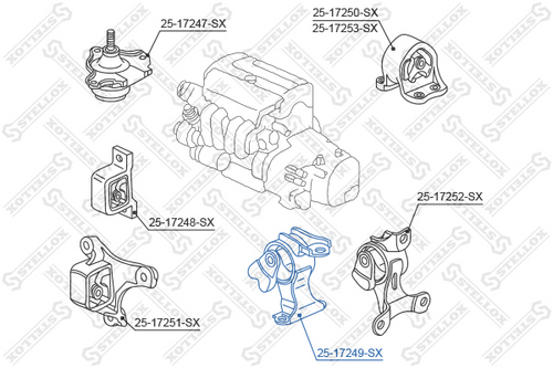 Опора кпп STELLOX 25-17249-SX