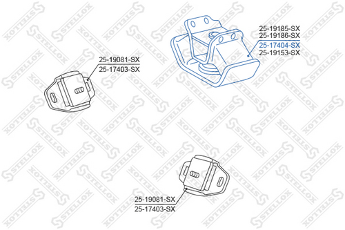 25-17404-sx опора двигателя передняя STELLOX 25-17404-SX