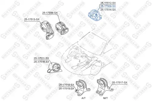 25-17509-SX STELLOX 25-17509-SX_подушка двигателя задняя!\ Mitsubishi Galant EA 1996-2003