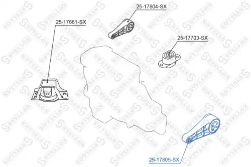 25-17805-SX STELLOX Опора (подушка) двигателя