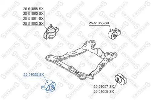 Опора (подушка) двигателя STELLOX 25-51055-SX