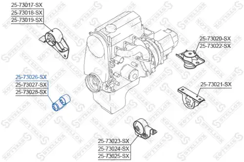 25-73026-SX STELLOX Опора (подушка) двигателя