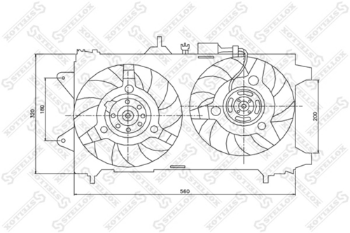 Вентилятор охлаждения радиатора двигателя STELLOX 29-99089-SX