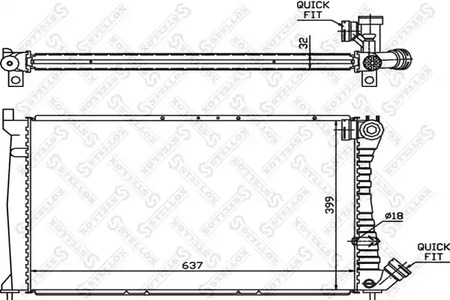 10-25025-SX STELLOX Радиатор двигателя