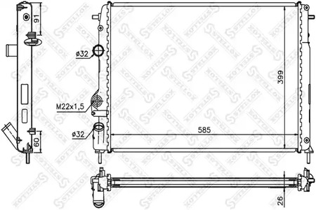 Радиатор системы охлаждения STELLOX 10-25038-SX