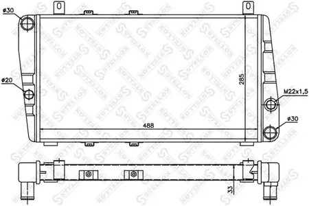 Радиатор системы охлаждения STELLOX 10-25041-SX