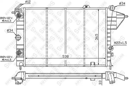 Радиатор системы охлаждения STELLOX 10-25059-SX