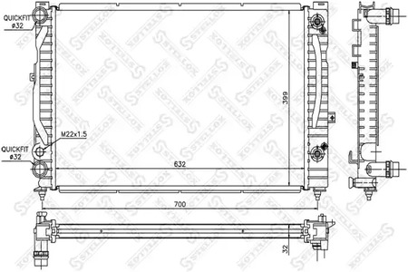 10-25063-SX STELLOX Радиатор системы охлаждения