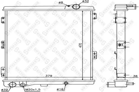 радиатор системы охлаждения STELLOX 10-25080-SX
