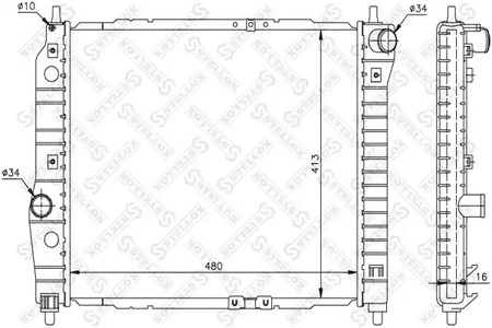 Радиатор охлаждения двигателя STELLOX 10-25193-SX