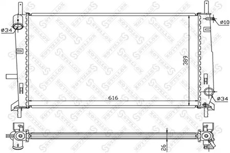 10-25291-SX STELLOX Радиатор системы охлаждения