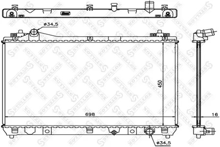 10-25458-SX STELLOX Радиатор охлаждения двигателя