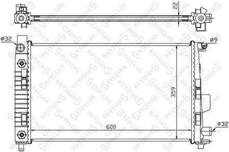 Радиатор охлаждения двигателя STELLOX 10-25932-SX