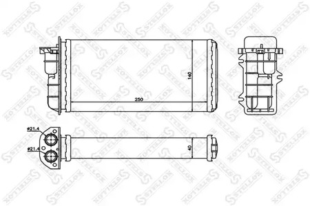 Радиатор отопителя STELLOX 10-35008-SX