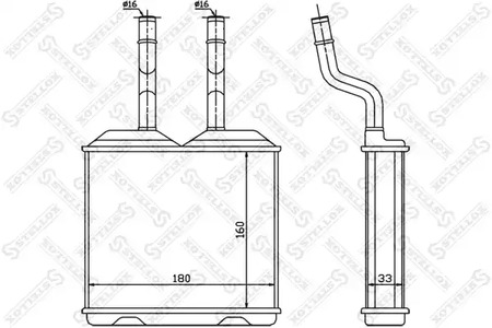 Радиатор отопителя STELLOX 10-35055-SX