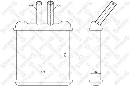 Радиатор отопителя STELLOX 10-35074-SX