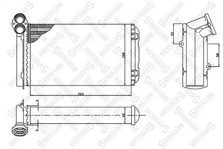 Радиатор отопителя STELLOX 10-35075-SX