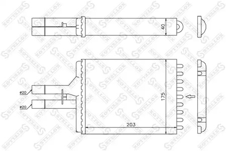 10-35076-SX STELLOX Радиатор отопителя