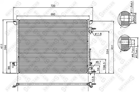 Радиатор кондиционера STELLOX 10-45031-SX