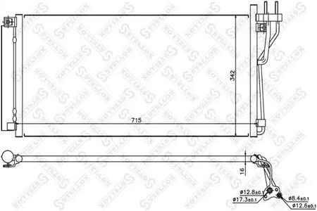 Радиатор кондиционера STELLOX 10-45105-SX