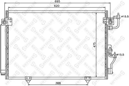 Радиатор кондиционера STELLOX 10-45138-SX