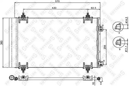 Радиатор кондиционера STELLOX 10-45222-SX