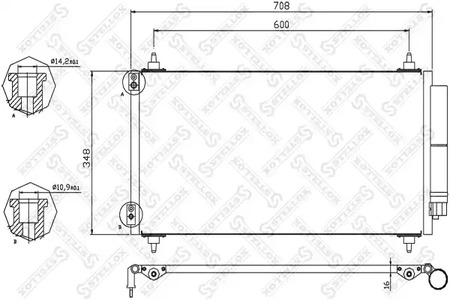 радиатор кондиционера STELLOX 10-45410-SX