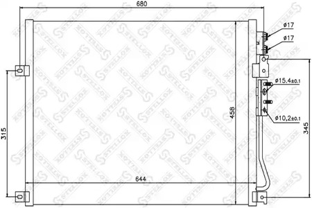 радиатор кондиционера STELLOX 10-45576-SX