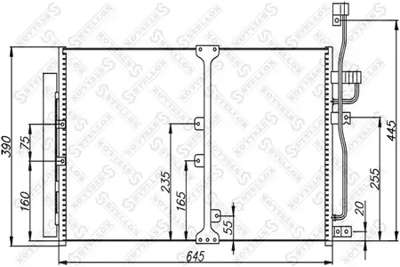 Радиатор кондиционера STELLOX 10-45608-SX