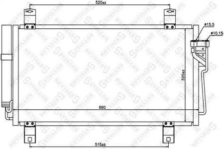 Радиатор кондиционера STELLOX 10-45642-SX