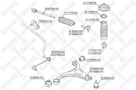 11-51021-SX STELLOX Отбойник амортизатора