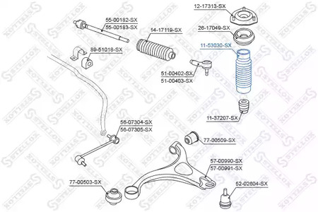 11-53030-SX STELLOX Пыльник амортизатора