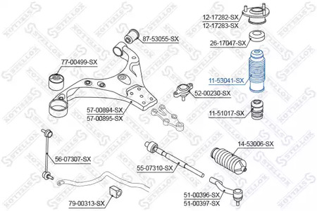 11-53041-SX STELLOX Пыльник амортизатора