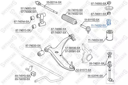 Фото 1 11-74032-SX STELLOX Отбойник амортизатора