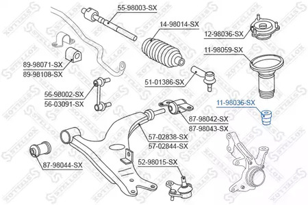 Отбойник амортизатора STELLOX 11-98036-SX